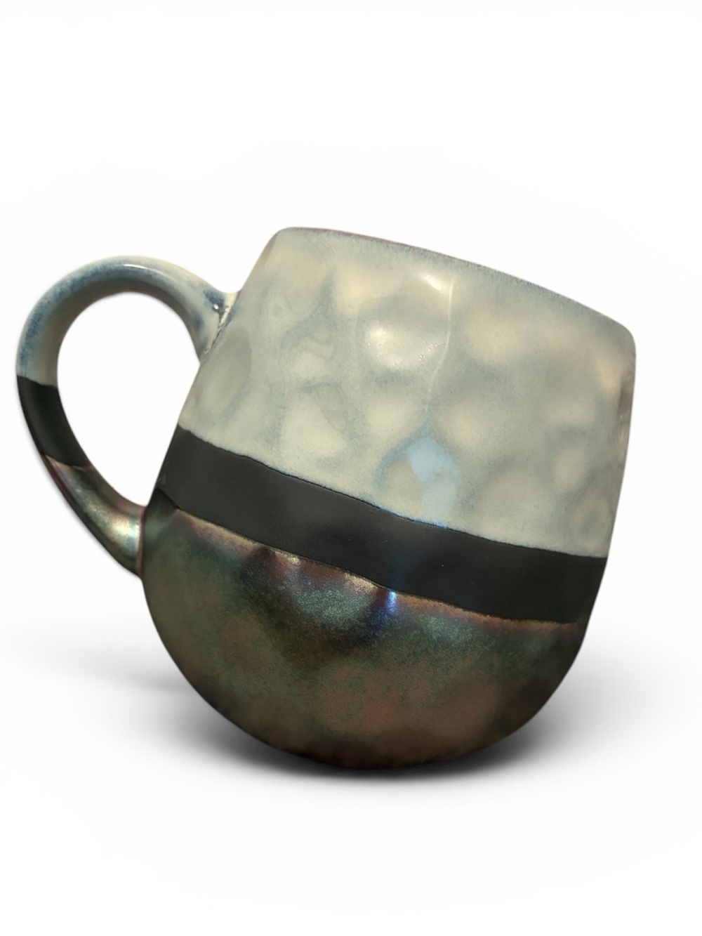 Signature "Sarah" contemporary, stoneware, metallic iridescent Mug